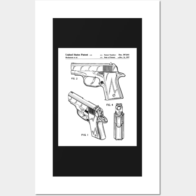 Sig Sauer Pistol Patent - Firearm Enthusiast Gun Lover Art - White Wall Art by patentpress